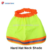 Bouclier de soleil de casque d&#39;ombre de cou de sécurité avec les bandes réfléchissantes, bouclier de cou pour les chapeaux durs pleins de bord HI VIZ orange jaune